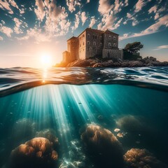 Poster - seascape at night