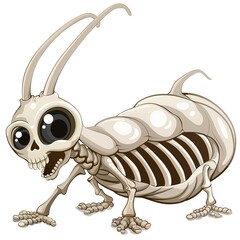 Wall Mural - Slug skeleton cartoon isolated whitebackground 