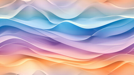 Poster - Colorful pastel wavy pattern on abstract background, ideal for adding a modern and elegant touch to any project
