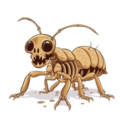 Wall Mural - Termite skeleton cartoon isolated whitebackground