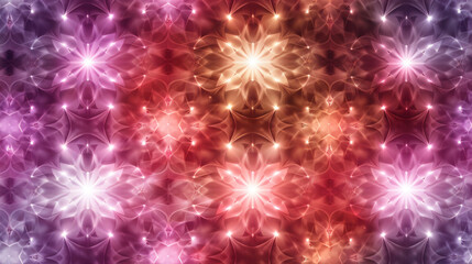 Poster - Bright and colorful floral and star pattern on festive abstract background