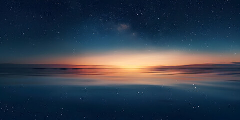 Wall Mural - Seascape at night with stars