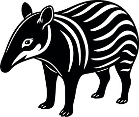 Wall Mural - A black and white striped animal with a long snout