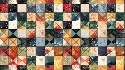 Retro vintage checkered background created with seamless square pattern