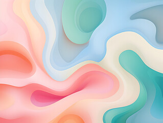 Wall Mural - Illustration of a abstract background with fluid, wavy lines in blue, pink, and green