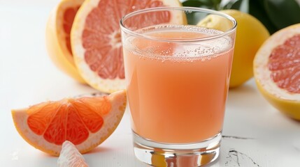 Wall Mural - A glass of freshly squeezed grapefruit juice