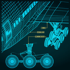 Wall Mural - Fragments of civil aircraft drawings