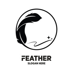 Wall Mural - Feather logo design simple concept Premium Vector