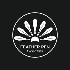 Wall Mural - Feather logo design simple concept Premium Vector