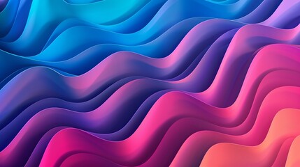 Sticker - A beautifully designed abstract image featuring smooth, flowing waves in vibrant blue, pink, and purple hues, creating a mesmerizing visual effect.