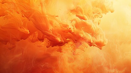 Sticker - Abstract image showcasing vibrant, swirling orange clouds forming dynamic shapes, evoking energy and fluidity, perfect for creative uses.