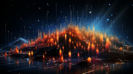 Wall Mural - Digital Cityscape: A Neon Dreamscape