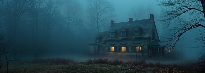 dark photo of a haunted house