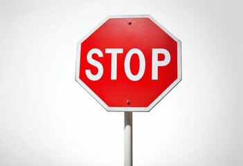 stop sign, isolated white background, copy space for text
