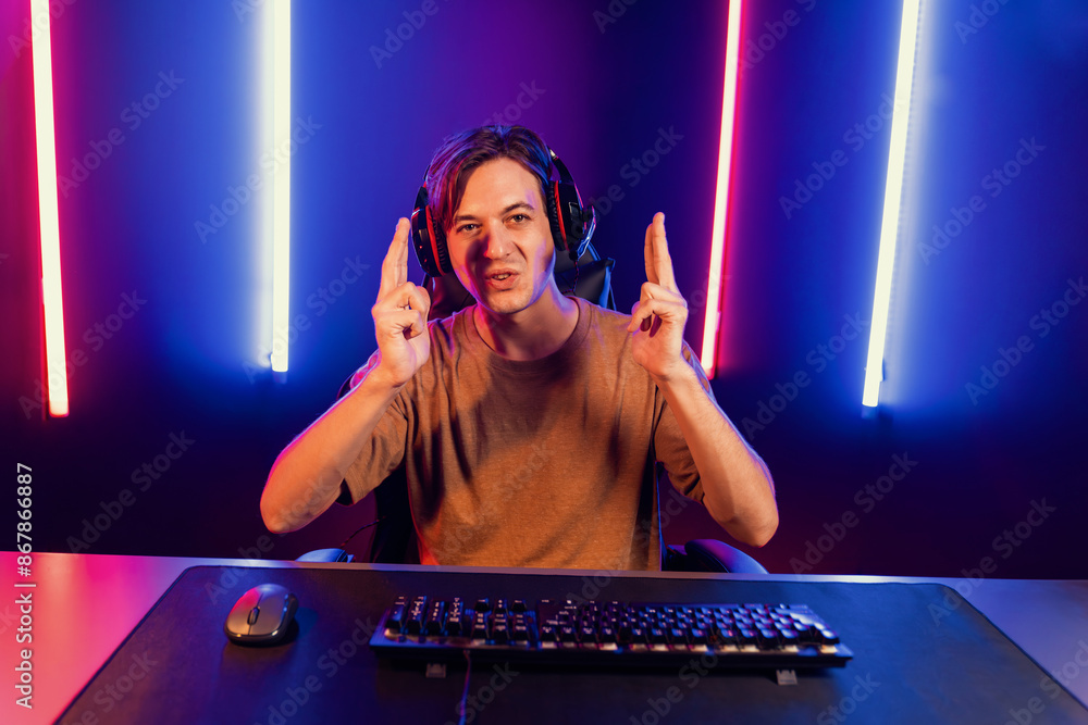 Host Streamer Host channel of gaming smart streamer playing online game to be winner ...