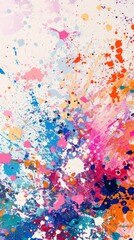 Wall Mural - Colorful abstract paint splatter on white background