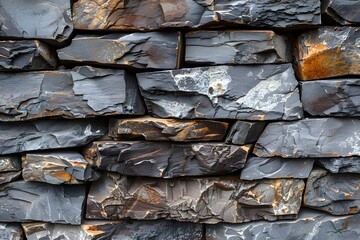 Wall Mural - Close-Up of a Textured Stone Wall with Natural Patterns