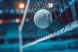 © Valentin - Volleyball Stuck in Net Under Stadium Lights