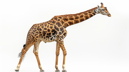 Sticker - Elegant giraffe on white background