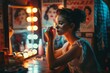 © ZeNDaY - Woman Applying Makeup in Front of Mirror
