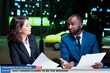 © DC Studio - Diverse hosts worrying about cult leader calling for recruits and followers, presenters discussing about issues and daily events. Presenters team reading news headlines on live night show.