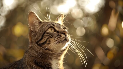 Sticker - Domestic cat with a lengthy mustache