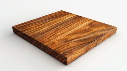 Sticker - Square teak wood board on white surface