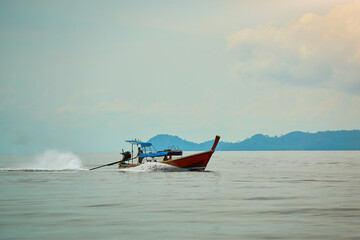 thai motorboats at sea