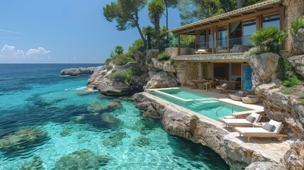 beautiful house near the sea with a nice pool