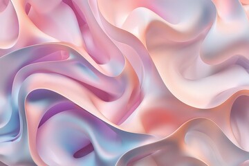 Wall Mural - AI-generated illustration of an abstract background with wavy pastel colors and smooth gradients