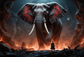 a scene from a video game with a giant elephant