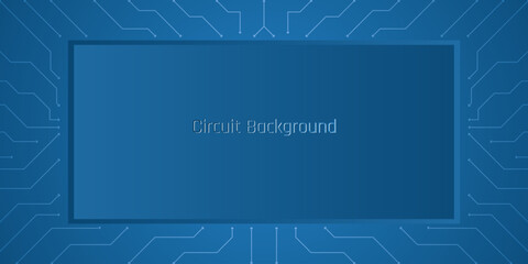 A blue background with a lighter blue circuit board pattern and a blank space in the center.