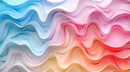 Poster - Abstract pastel colors 3d wave background. Abstract background in soft pastel colors