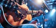 © Summit Art Creations - A musician on stage creates enchanting atmosphere with acoustic guitar, lights, delighting the audience AIG62