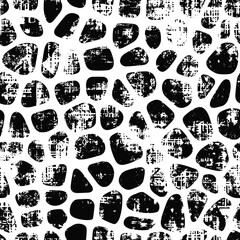 Canvas Print - Seamless pattern, rough vector background, black and white	