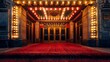 © Lakkhana - Elegant old theater with marquee lights and a red carpet entrance
