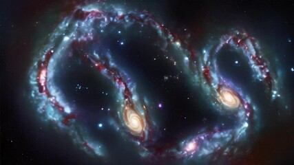 Wall Mural - abstract space to a spiral galaxy and star, motion