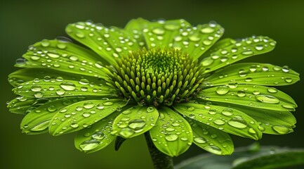 Wall Mural - green leaf with dew drops