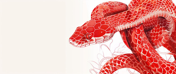 Sticker - A red chinese new year snake. 2025 year of the snake