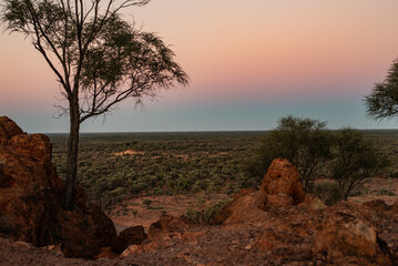 Canvas Print - Sunset over Baldy Knob, Quilpie, Queensland