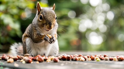 Poster - Squirrel Enjoying a Nutty Snack