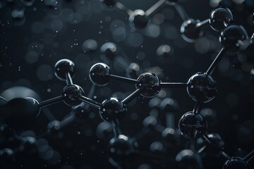 Abstract black molecule structure background