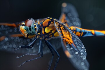 Wall Mural - Close-up of a Dragonfly with Vibrant Colors