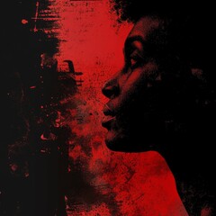 Wall Mural - Red Abstract Portrait 
(19 characters)