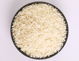 Wall Mural - cooked plain white basmati rice served in a  bowl