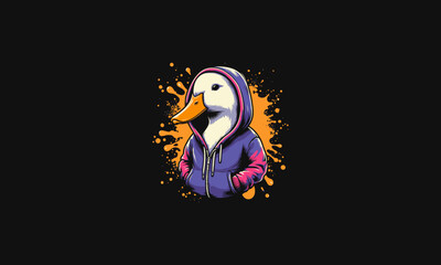 Wall Mural - duck wearing hoodie vector artwork design