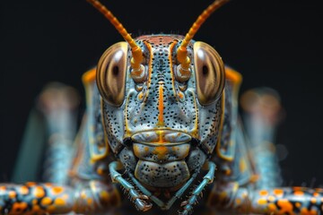 Canvas Print - Close-Up of a Vibrant Grasshopper