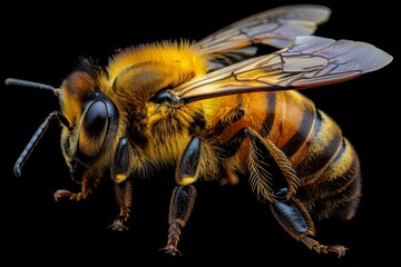 Canvas Print - A Detailed Macro Shot of a Honey Bee