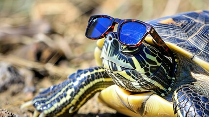 Sticker - Cool Turtle with Sunglasses