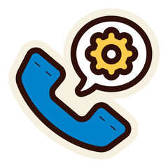 Wall Mural - technical support call sticker